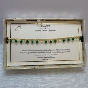 Shivam Green and Gold Quartz Ankle